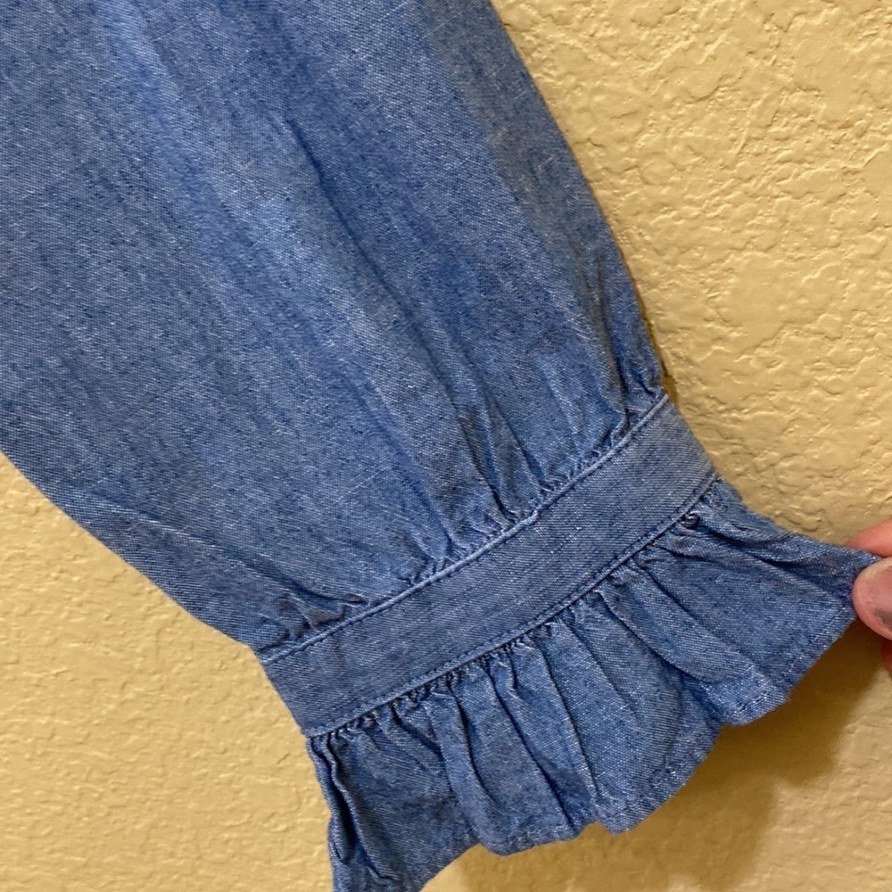 J. Crew Re-Imagined  Chambray Long Sleeve Button Down Top - Picture 5 of 11